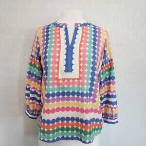 Vilagallo Multicolored 3/4 Sleeve Blouse Size 40
